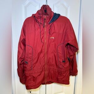 Chlorophylle - Men’s Fall Red Lightweight Waterproof Hiking Jacket in Size S